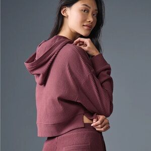 ALO Yoga Ribbed Plum Hoodie